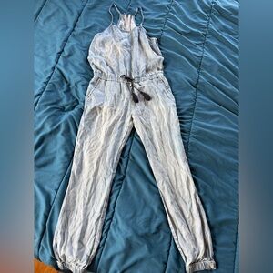 Light jeans overalls long legs